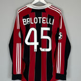2012/13 AC MILAN BALOTELLI #45 L/S C/L HOME SHIRT (XL) ADIDAS