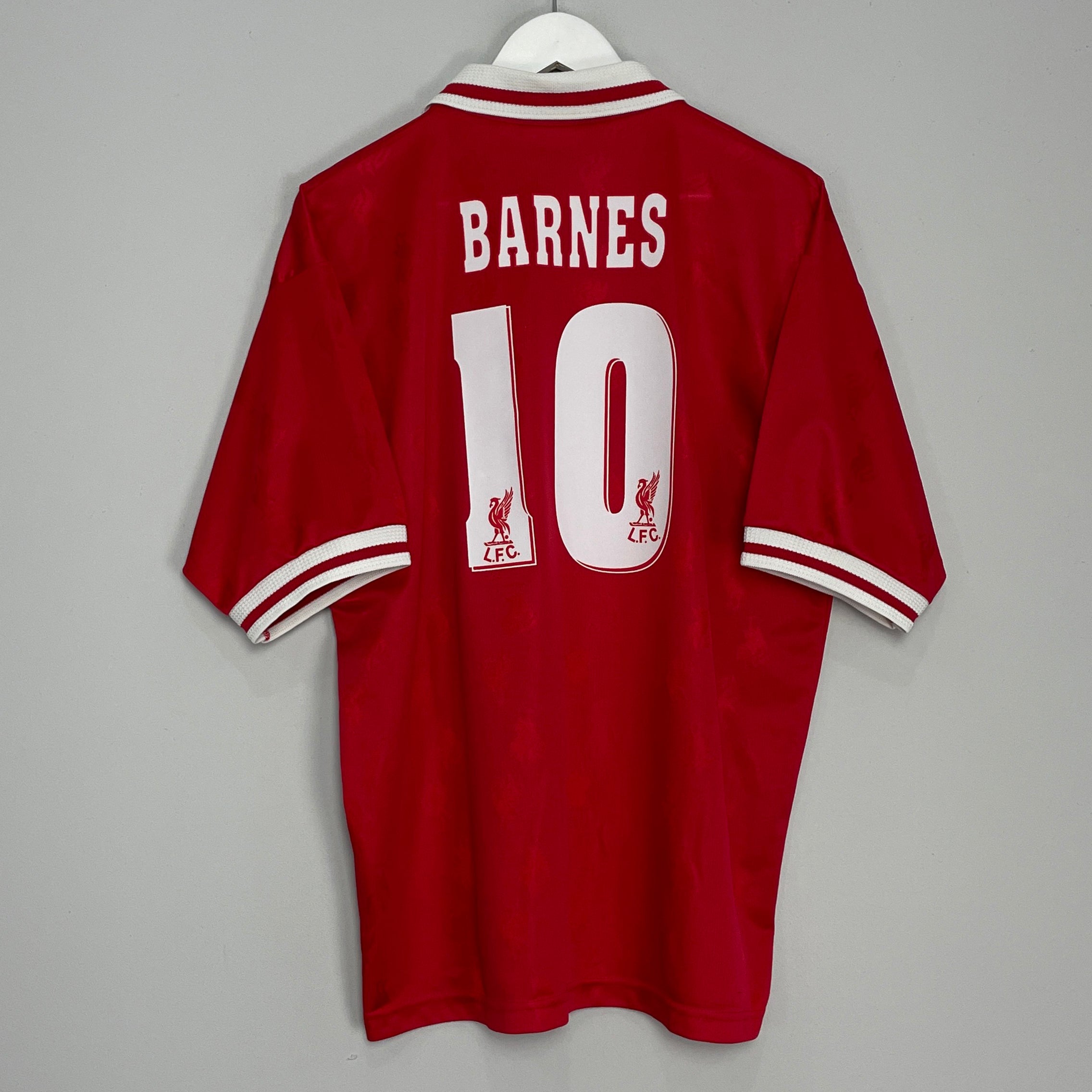 Shop 1996/98 LIVERPOOL BARNES #10 HOME SHIRT (L) REEBOK, classic football shirts, vintage football shirts & retro soccer jerseys at Cult Kits