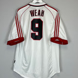 1999/00 AC MILAN WEAH #9 AWAY SHIRT (XL) ADIDAS