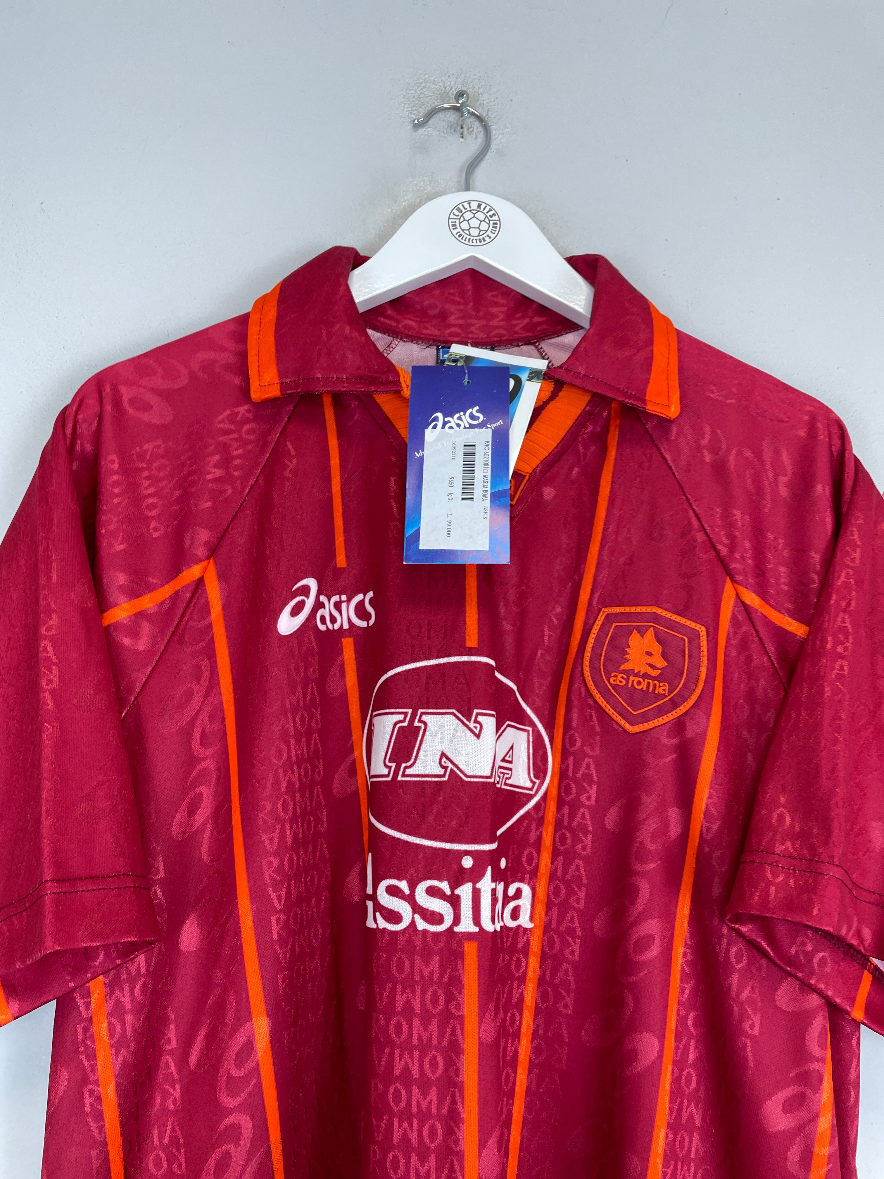 Shop 1996/97 ROMA TOTTI #17 *BNWT* HOME SHIRT (XL) ASICS, classic football shirts, vintage football shirts & retro soccer jerseys at Cult Kits