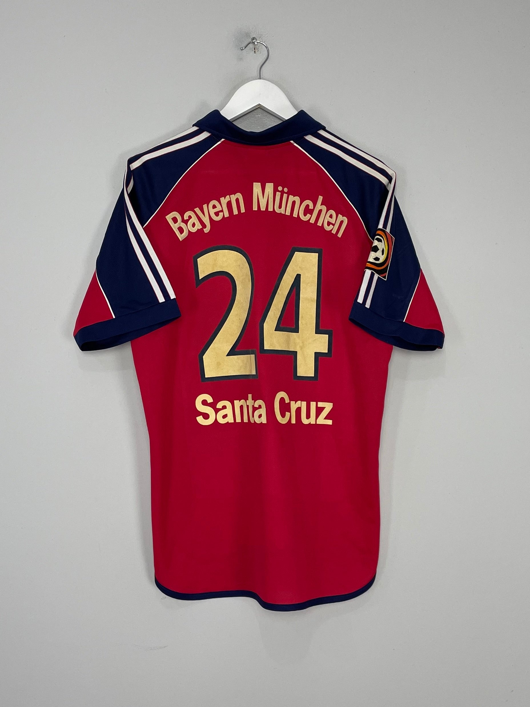 Shop 1999/01 BAYERN MUNICH SANTA CRUZ #24 HOME SHIRT (M) ADIDAS, classic football shirts, vintage football shirts & retro soccer jerseys at Cult Kits