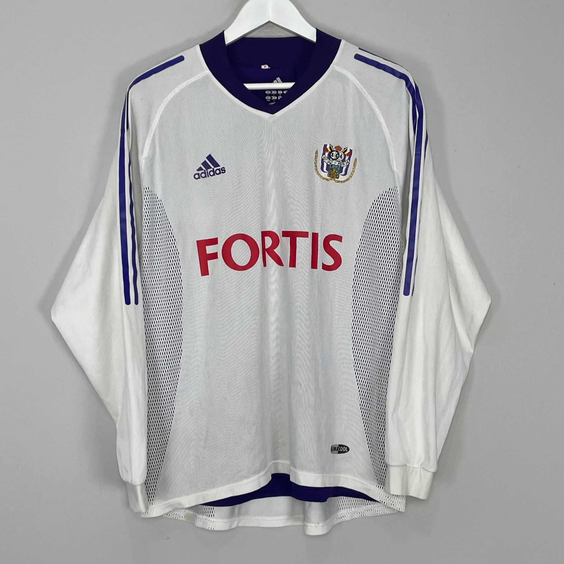 Shop 2002/03 ANDERLECHT #13 *PLAYER ISSUE* L/S HOME SHIRT (L) ADIDAS, classic football shirts, vintage football shirts & retro soccer jerseys at Cult Kits