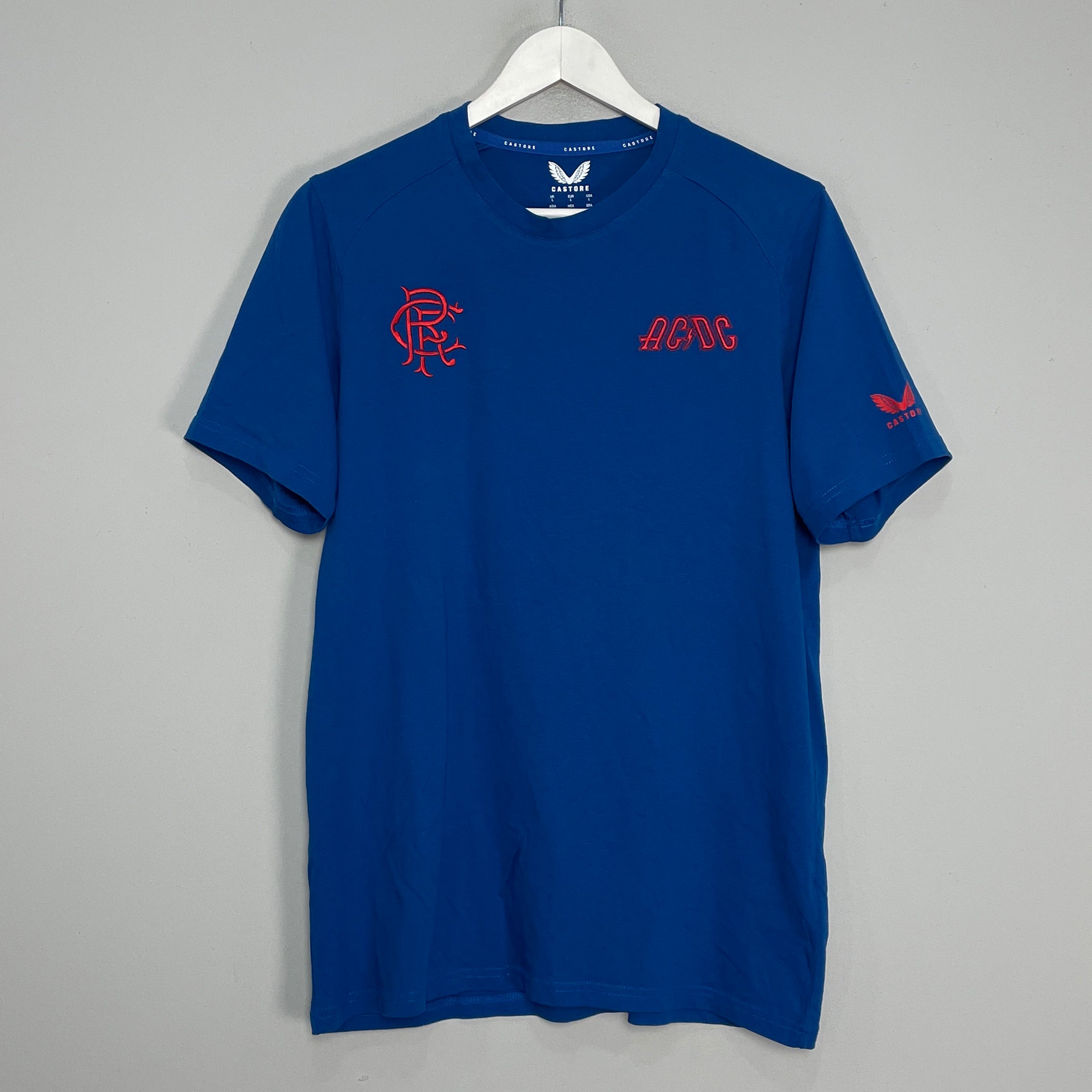 Shop 2023 RANGERS X ACDC TRAINING SHIRT (L) CASTORE, classic football shirts, vintage football shirts & retro soccer jerseys at Cult Kits