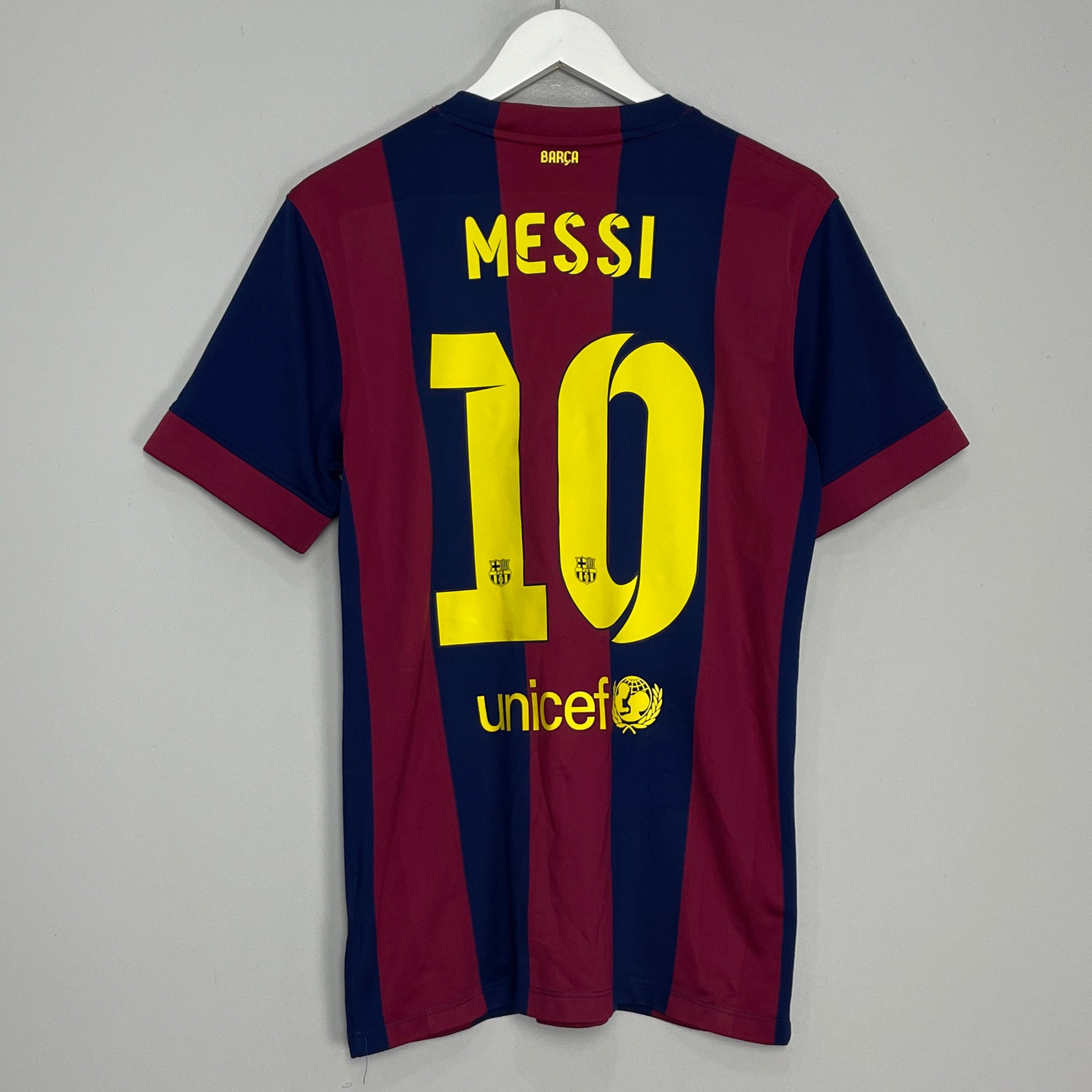 Shop 2014/15 BARCELONA MESSI #10 HOME SHIRT (M) NIKE, classic football shirts, vintage football shirts & retro soccer jerseys at Cult Kits