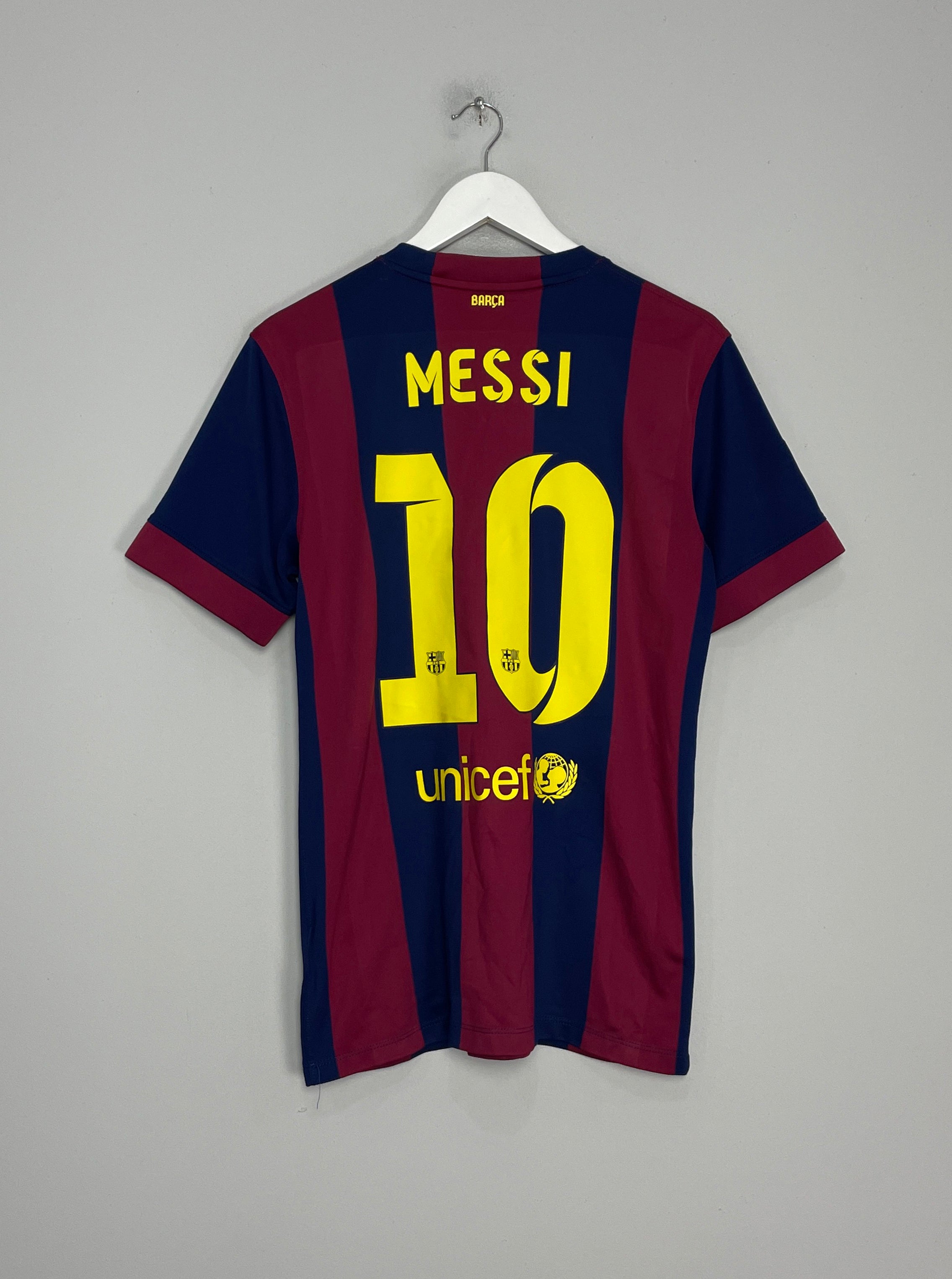 Shop 2014/15 BARCELONA MESSI #10 HOME SHIRT (M) NIKE, classic football shirts, vintage football shirts & retro soccer jerseys at Cult Kits