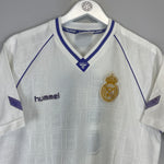 Shop 1990/91 REAL MADRID #9 HOME SHIRT (XL) HUMMEL, classic football shirts, vintage football shirts & retro soccer jerseys at Cult Kits