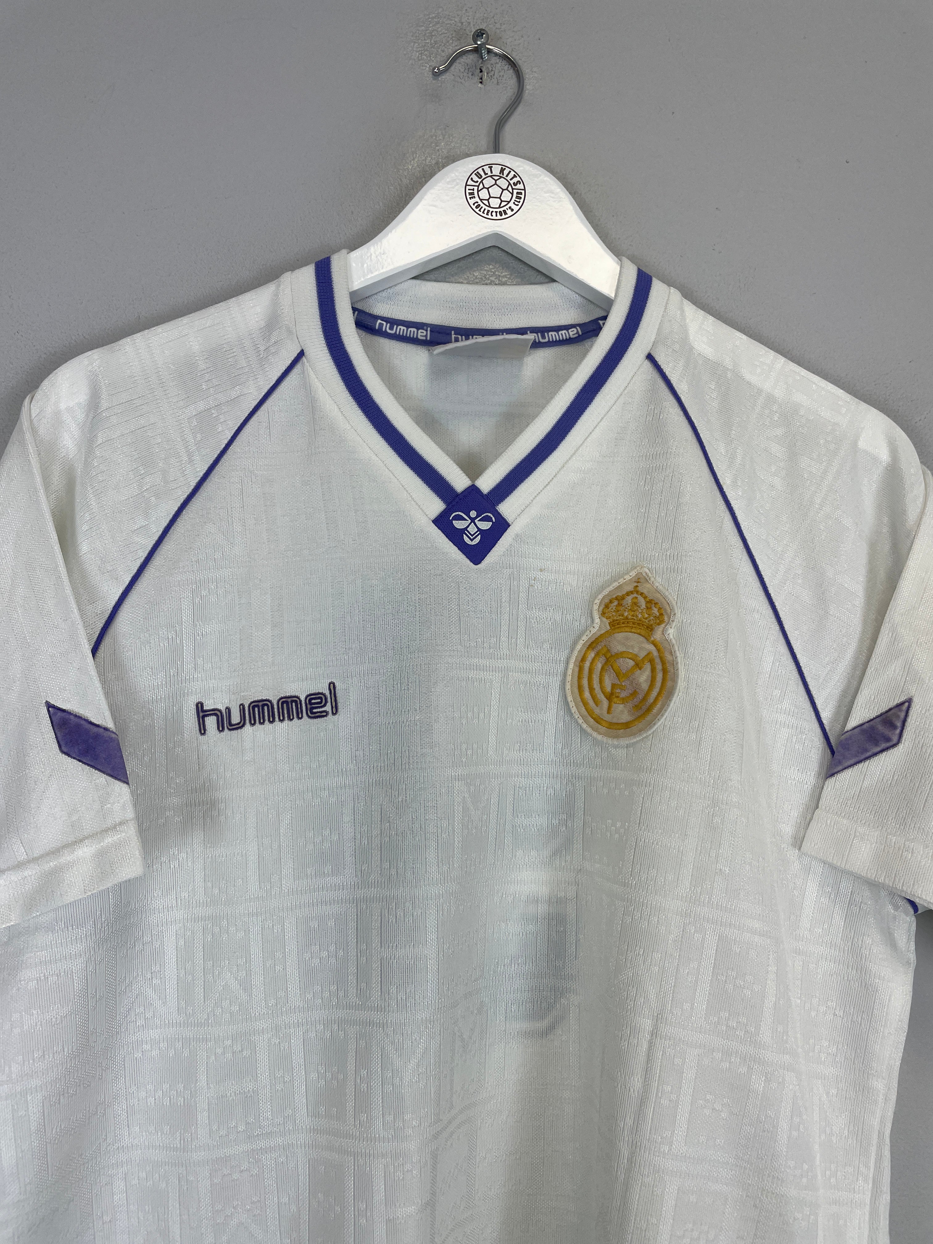 Shop 1990/91 REAL MADRID #9 HOME SHIRT (XL) HUMMEL, classic football shirts, vintage football shirts & retro soccer jerseys at Cult Kits