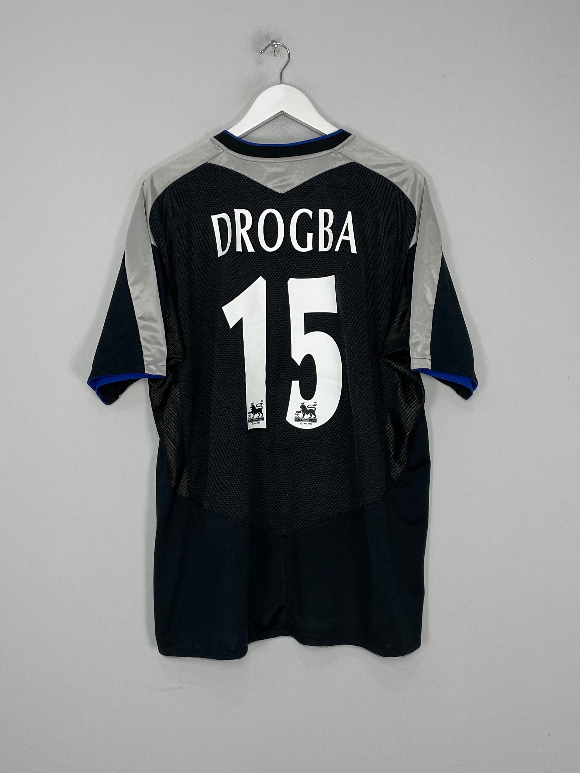 Shop 2004/05 CHELSEA DROGBA #15 AWAY SHIRT (XXL) UMBRO, classic football shirts, vintage football shirts & retro soccer jerseys at Cult Kits
