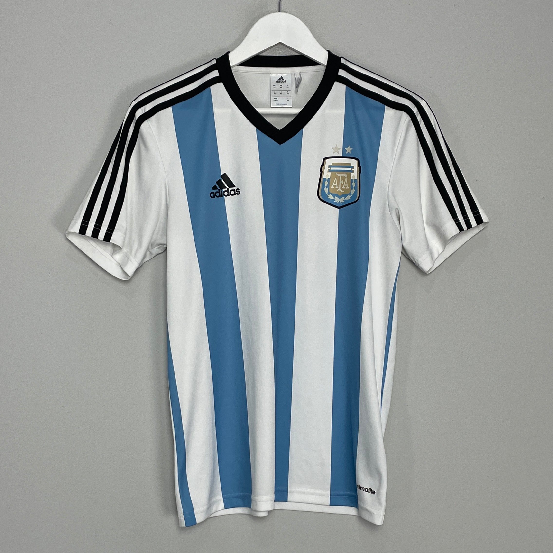 Shop 2013/14 ARGENTINA HOME SHIRT (XS) ADIDAS BASIC, classic football shirts, vintage football shirts & retro soccer jerseys at Cult Kits