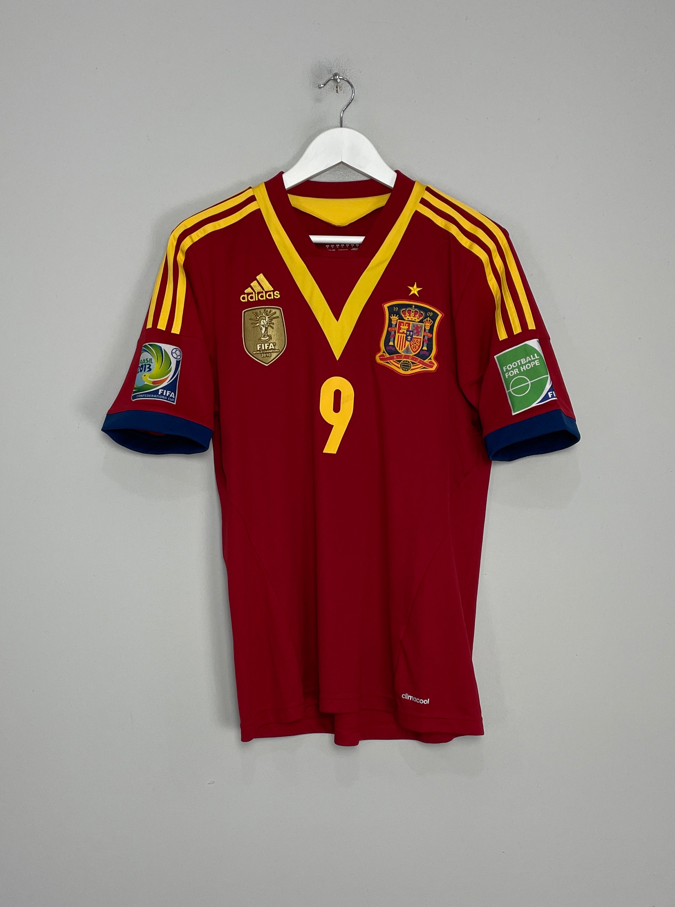 Shop 2012/13 SPAIN TORRES #9 CONFEDERATIONS CUP HOME SHIRT (M) ADIDAS, classic football shirts, vintage football shirts & retro soccer jerseys at Cult Kits