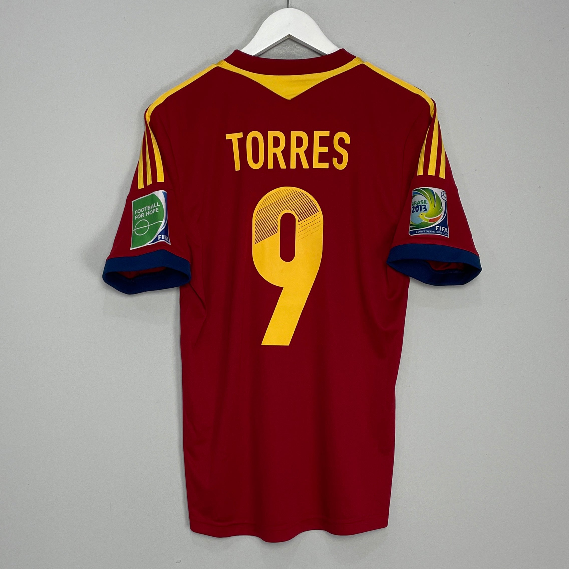 Shop 2012/13 SPAIN TORRES #9 CONFEDERATIONS CUP HOME SHIRT (M) ADIDAS, classic football shirts, vintage football shirts & retro soccer jerseys at Cult Kits