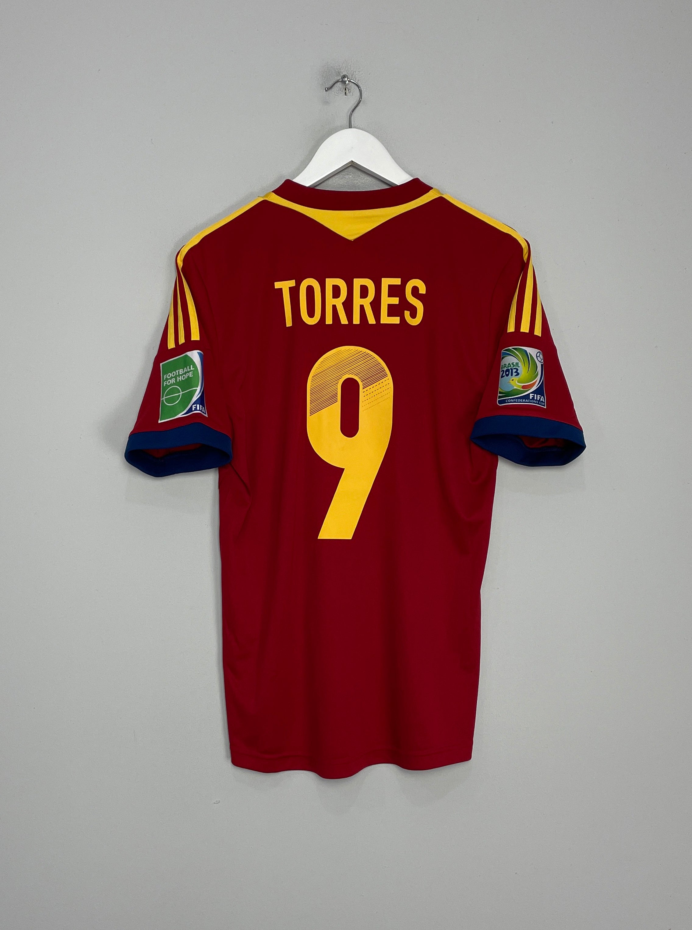 Shop 2012/13 SPAIN TORRES #9 CONFEDERATIONS CUP HOME SHIRT (M) ADIDAS, classic football shirts, vintage football shirts & retro soccer jerseys at Cult Kits