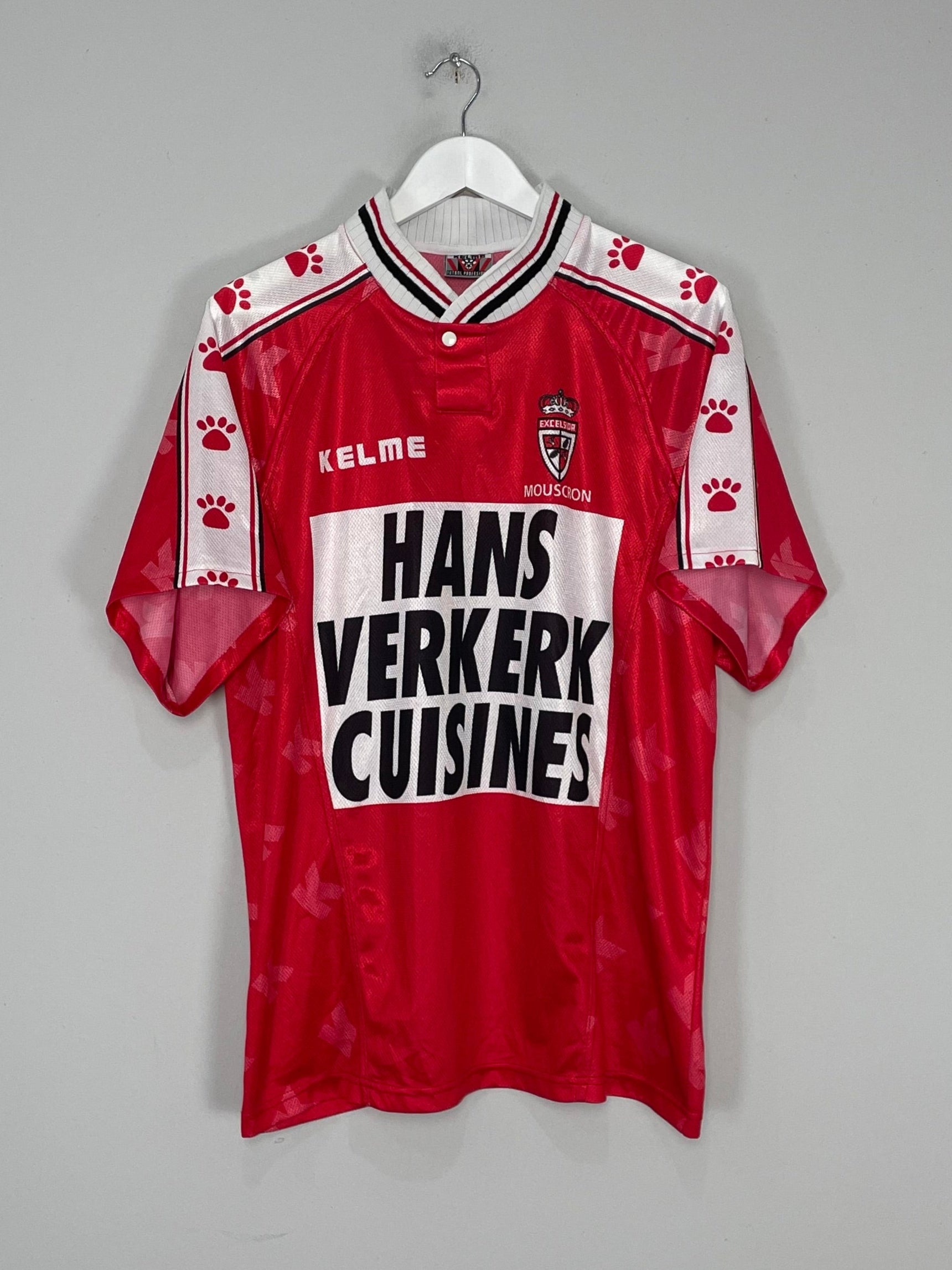 1998/99 ROYAL EXCEL MOUSCRON #13 HOME SHIRT (L) KELME