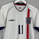 Shop 2001/03 ENGLAND HESKEY #11 HOME SHIRT (M) UMBRO, classic football shirts, vintage football shirts & retro soccer jerseys at Cult Kits