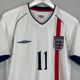 Shop 2001/03 ENGLAND HESKEY #11 HOME SHIRT (M) UMBRO, classic football shirts, vintage football shirts & retro soccer jerseys at Cult Kits