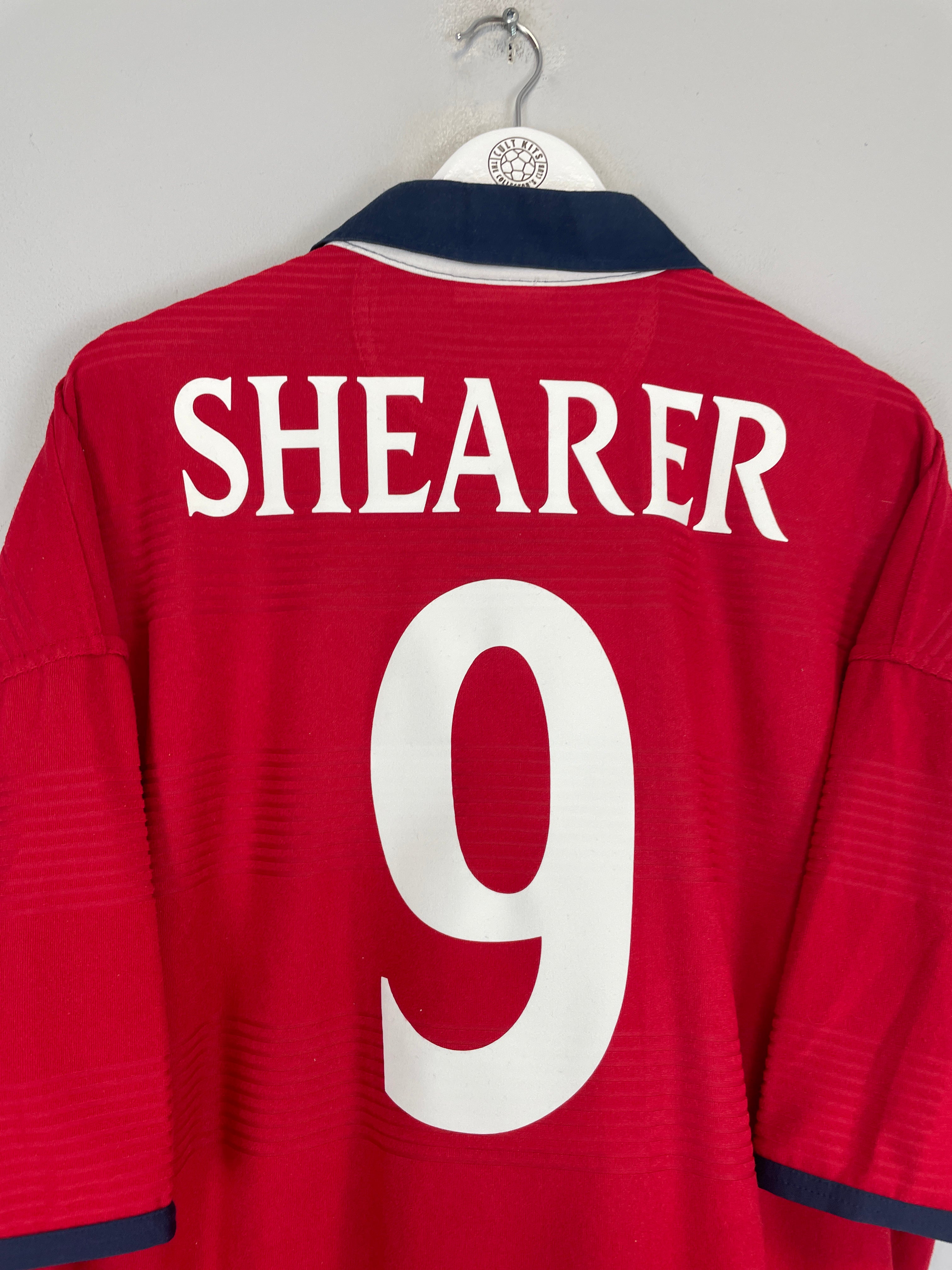 Shop 1999/01 ENGLAND SHEARER #9 AWAY SHIRT (XXL) UMBRO, classic football shirts, vintage football shirts & retro soccer jerseys at Cult Kits
