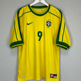 1998/00 BRAZIL RONALDO #9 HOME SHIRT (L) NIKE