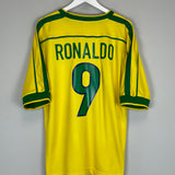 1998/00 BRAZIL RONALDO #9 HOME SHIRT (L) NIKE
