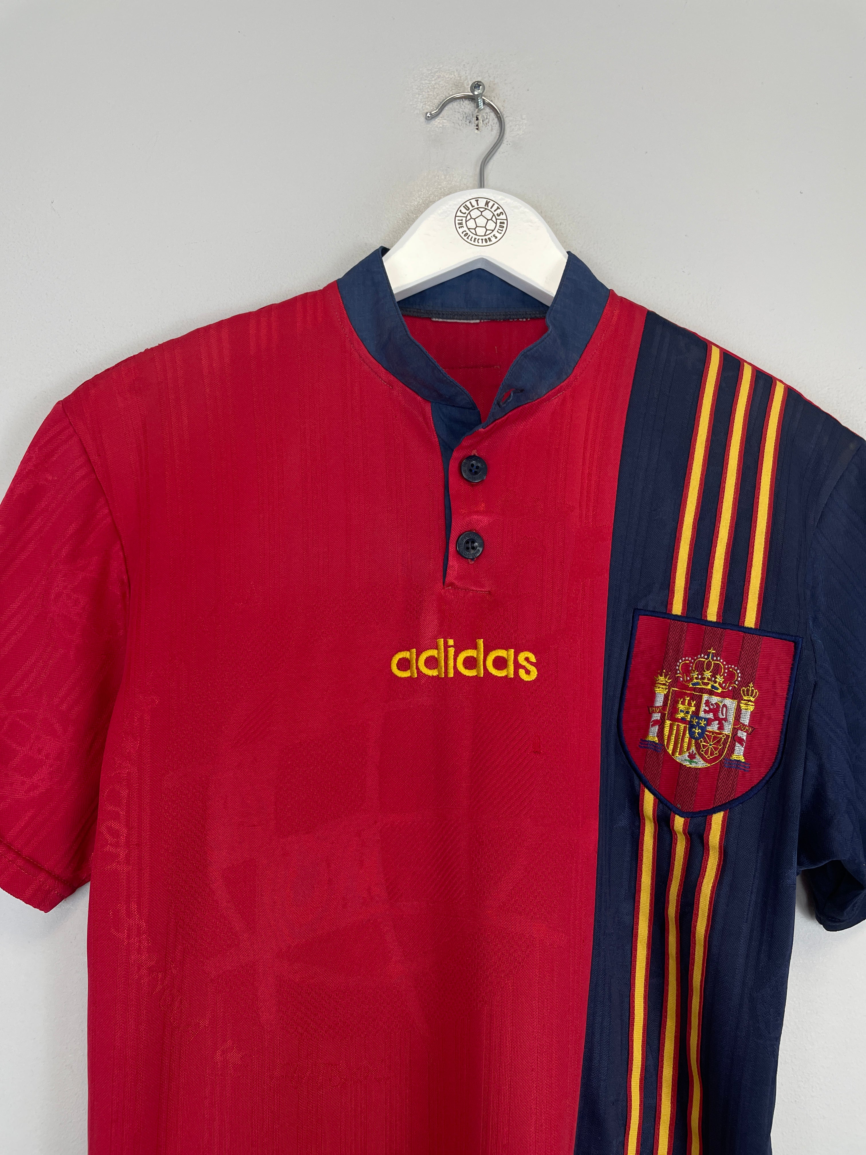 Shop 1996/98 SPAIN HOME SHIRT (S) ADIDAS, classic football shirts, vintage football shirts & retro soccer jerseys at Cult Kits