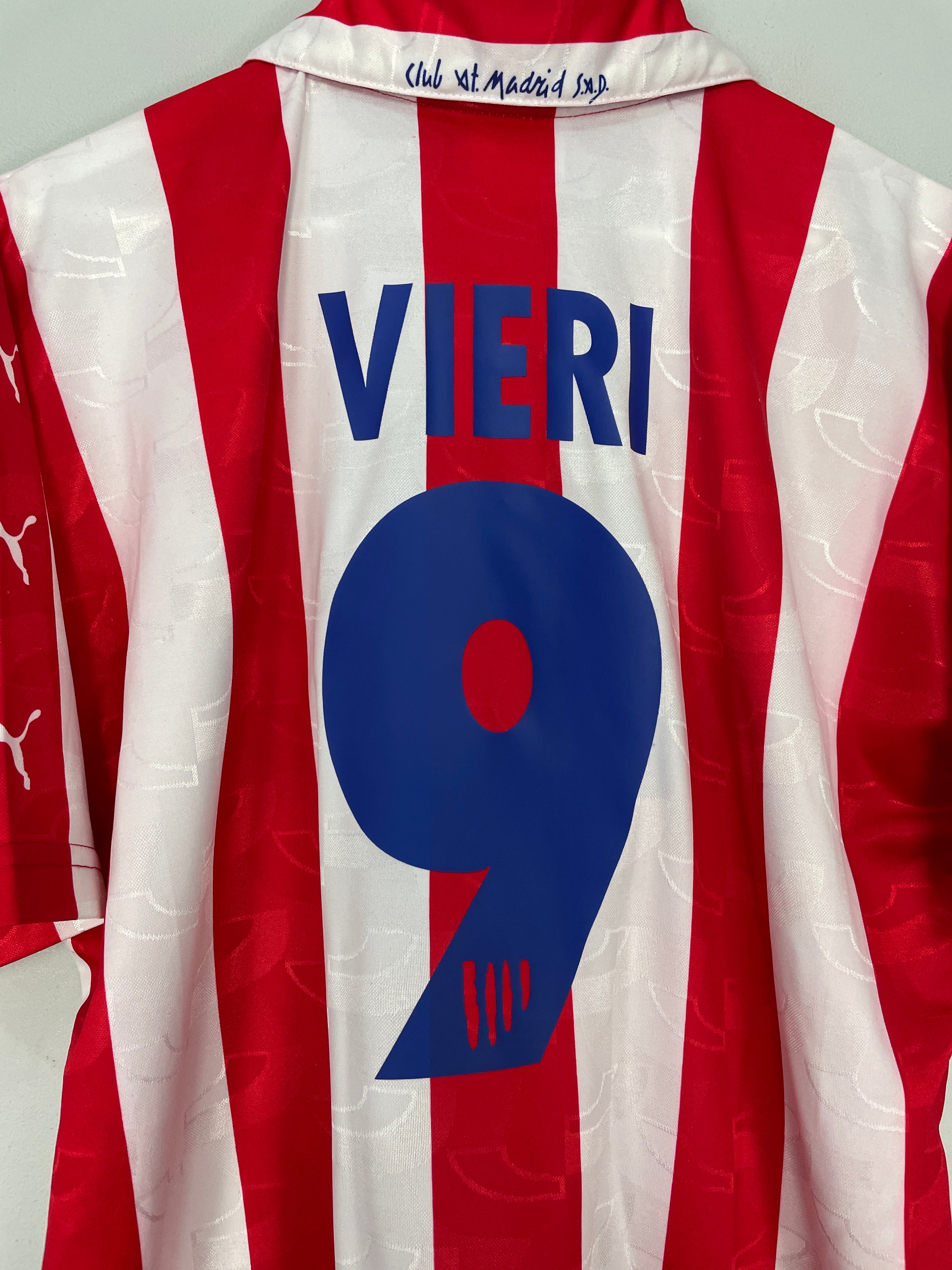 Shop 1997/98 ATLETICO MADRID VIERI #9 HOME SHIRT (L) PUMA, classic football shirts, vintage football shirts & retro soccer jerseys at Cult Kits