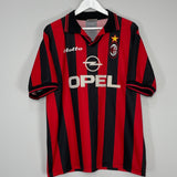Shop 1997/98 AC MILAN DAVIDS #26 HOME SHIRT (XL) LOTTO, classic football shirts, vintage football shirts & retro soccer jerseys at Cult Kits