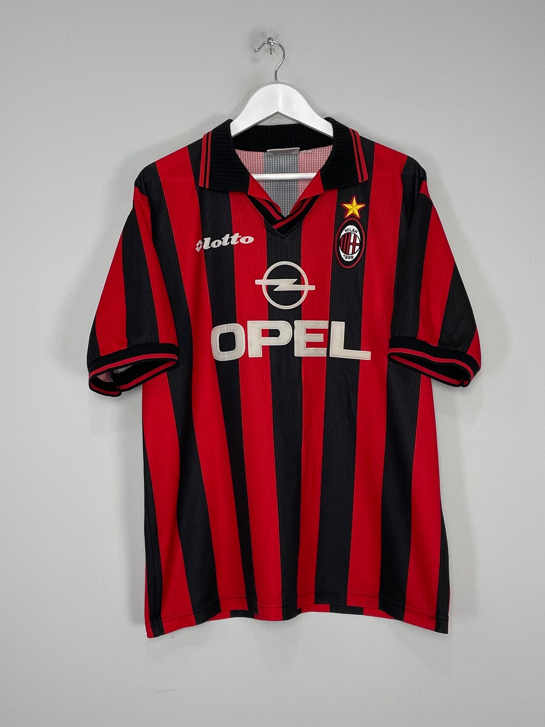 Shop 1997/98 AC MILAN DAVIDS #26 HOME SHIRT (XL) LOTTO, classic football shirts, vintage football shirts & retro soccer jerseys at Cult Kits