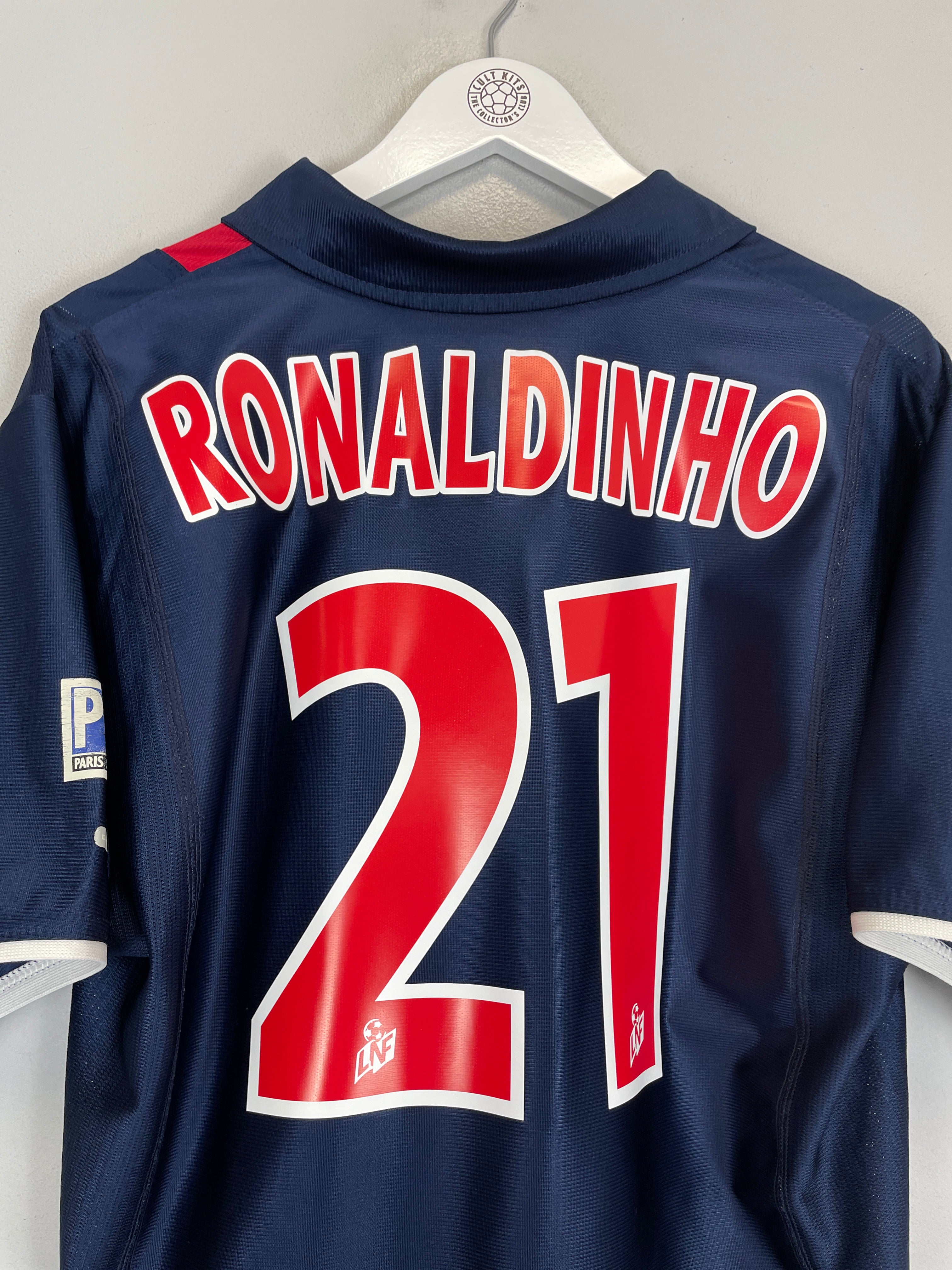 Shop 2001/02 PSG RONALDINHO #21 HOME SHIRT (L) NIKE, classic football shirts, vintage football shirts & retro soccer jerseys at Cult Kits