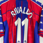 Shop 1997/98 BARCELONA RIVALDO #11 HOME SHIRT (L) KAPPA, classic football shirts, vintage football shirts & retro soccer jerseys at Cult Kits