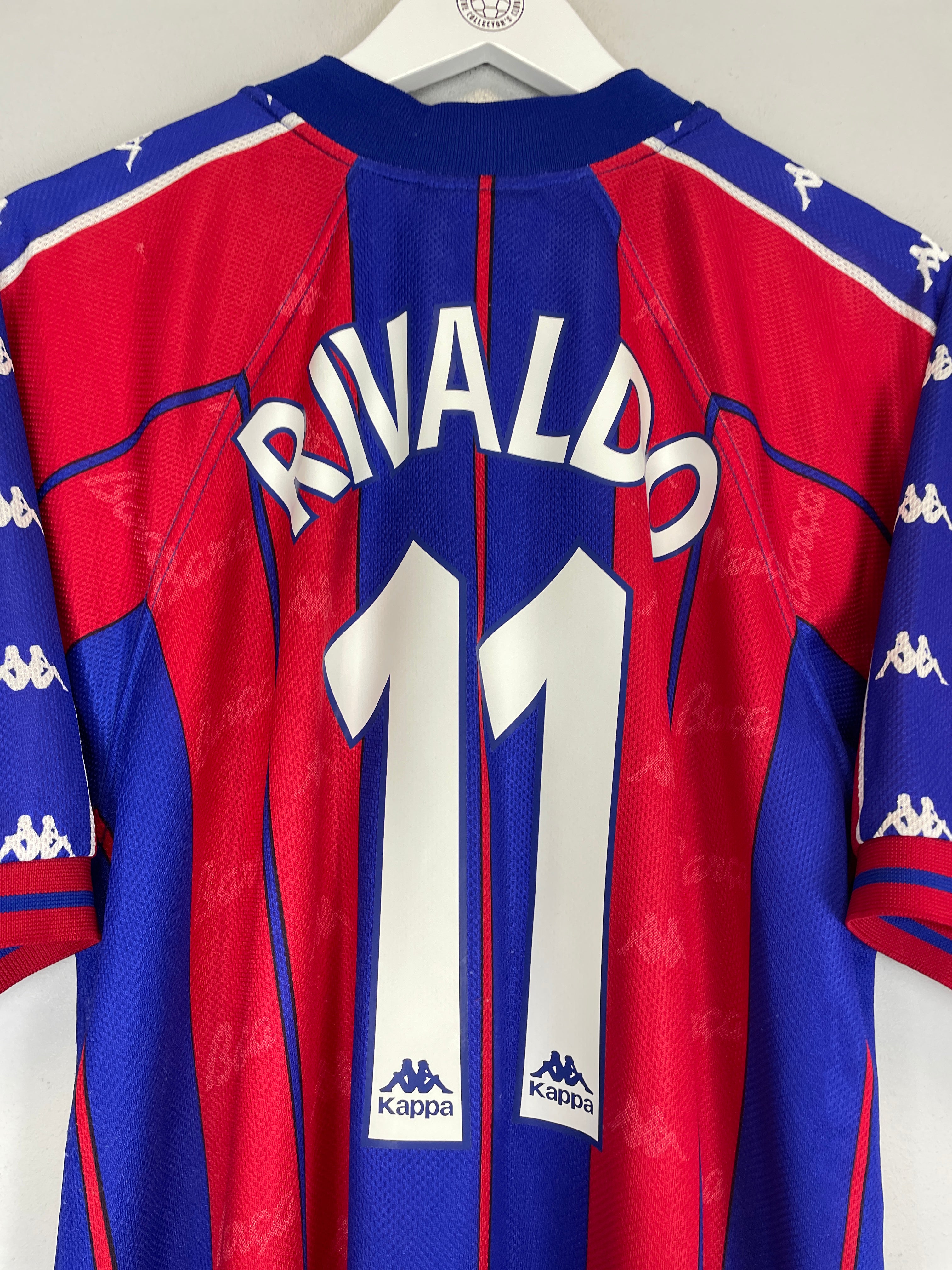 Shop 1997/98 BARCELONA RIVALDO #11 HOME SHIRT (L) KAPPA, classic football shirts, vintage football shirts & retro soccer jerseys at Cult Kits