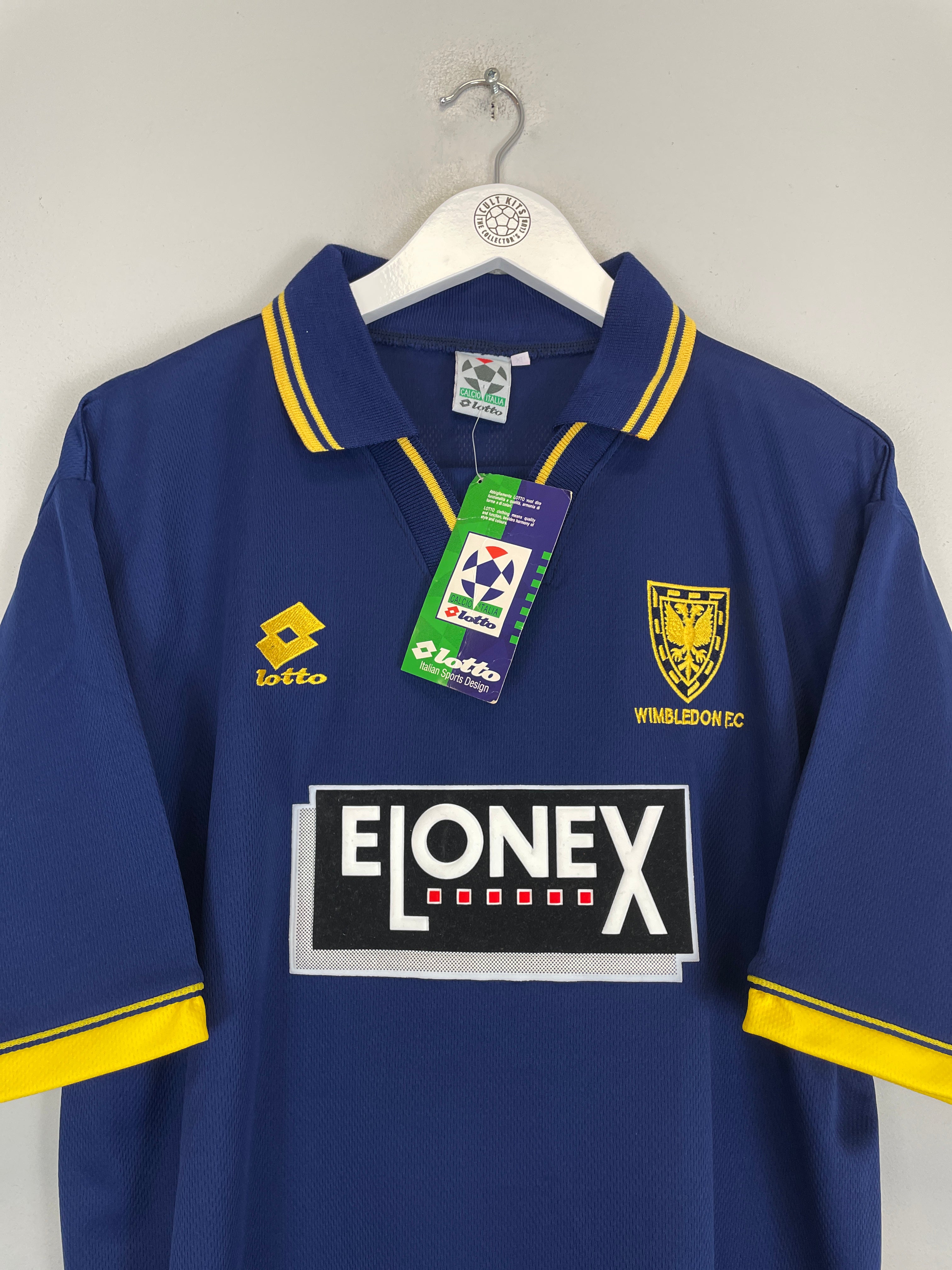 Shop 1996/97 WIMBLEDON JONES #4 *BNWT* HOME SHIRT (XL) LOTTO, classic football shirts, vintage football shirts & retro soccer jerseys at Cult Kits