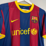 2010/11 BARCELONA DAVID VILLA #7 HOME SHIRT (M) NIKE