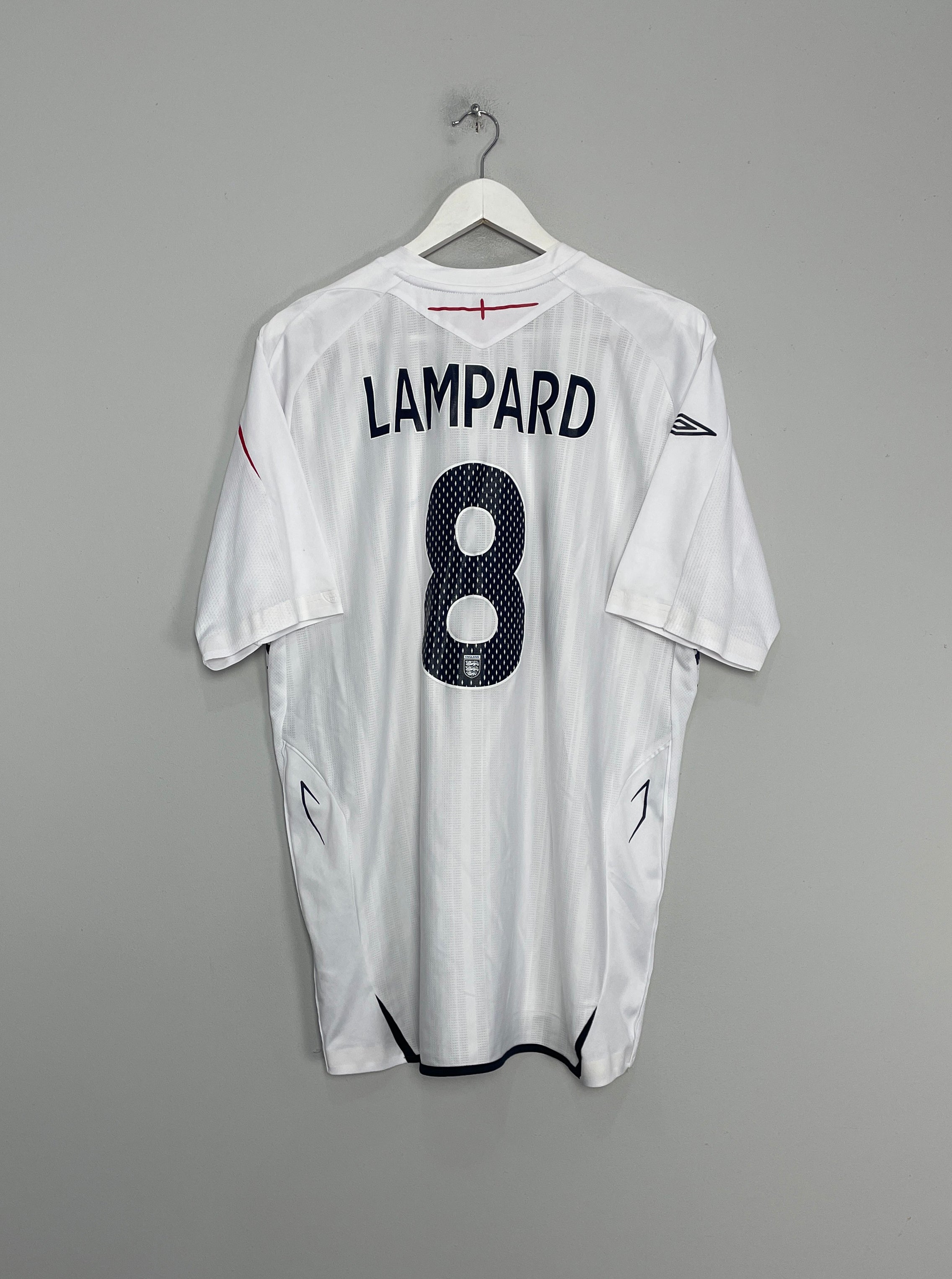 Shop 2007/09 ENGLAND LAMPARD #8 HOME SHIRT (XL) UMBRO, classic football shirts, vintage football shirts & retro soccer jerseys at Cult Kits