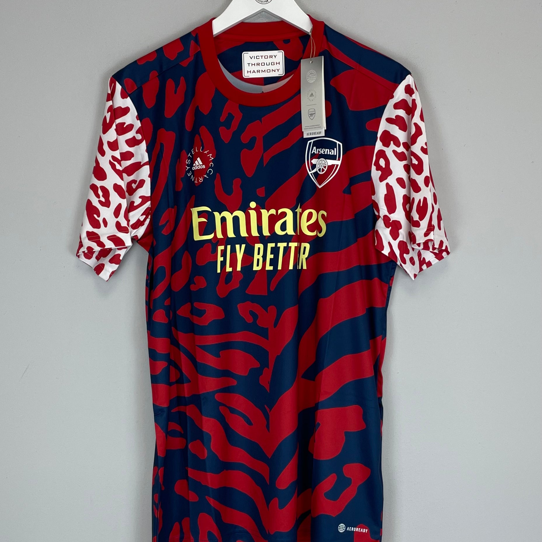 Shop 2021/22 ARSENAL X ADIDAS BY STELLA MCCARTNEY *BNWT* PRE MATCH SHIRT (L), classic football shirts, vintage football shirts & retro soccer jerseys at Cult Kits