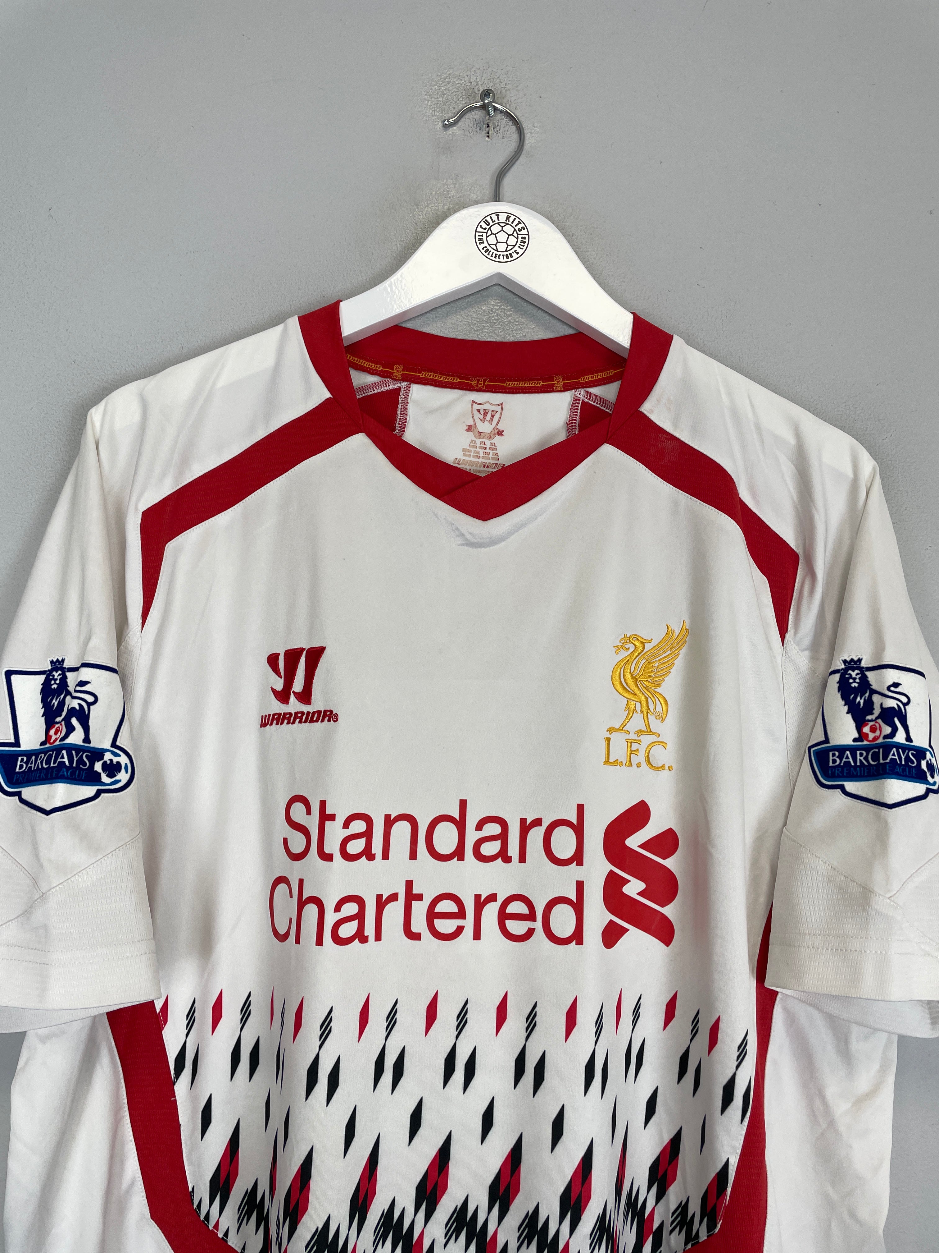 Shop 2013/14 LIVERPOOL GERRARD #8 AWAY SHIRT (XL) WARRIOR, classic football shirts, vintage football shirts & retro soccer jerseys at Cult Kits