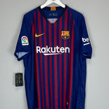 Shop 2018/19 BARCELONA MESSI #10 *BNWT* HOME SHIRT (XL) NIKE, classic football shirts, vintage football shirts & retro soccer jerseys at Cult Kits