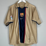 Shop 2001/02 BARCELONA AWAY SHIRT (M) NIKE, classic football shirts, vintage football shirts & retro soccer jerseys at Cult Kits