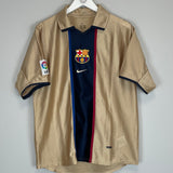 Shop 2001/02 BARCELONA AWAY SHIRT (M) NIKE, classic football shirts, vintage football shirts & retro soccer jerseys at Cult Kits