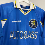 Shop 1997/99 CHELSEA HOME SHIRT (M) UMBRO, classic football shirts, vintage football shirts & retro soccer jerseys at Cult Kits