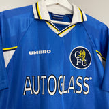 Shop 1997/99 CHELSEA HOME SHIRT (M) UMBRO, classic football shirts, vintage football shirts & retro soccer jerseys at Cult Kits