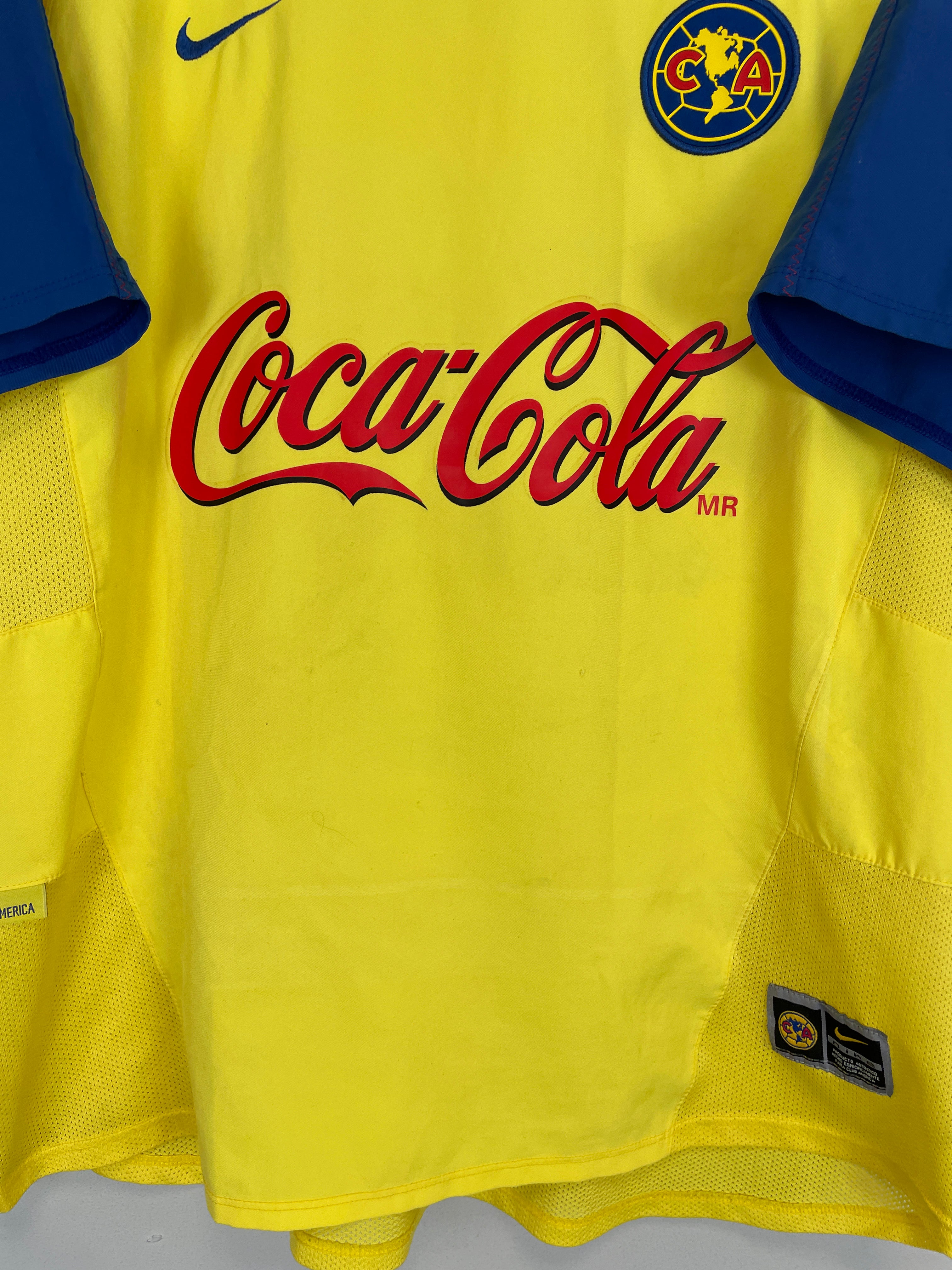 Shop 2003/04 CLUB AMERICA C.BLANCO #10 HOME SHIRT (XL) NIKE, classic football shirts, vintage football shirts & retro soccer jerseys at Cult Kits