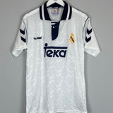 Shop 1992/93 REAL MADRID *MINT* HOME SHIRT (L) HUMMEL, classic football shirts, vintage football shirts & retro soccer jerseys at Cult Kits