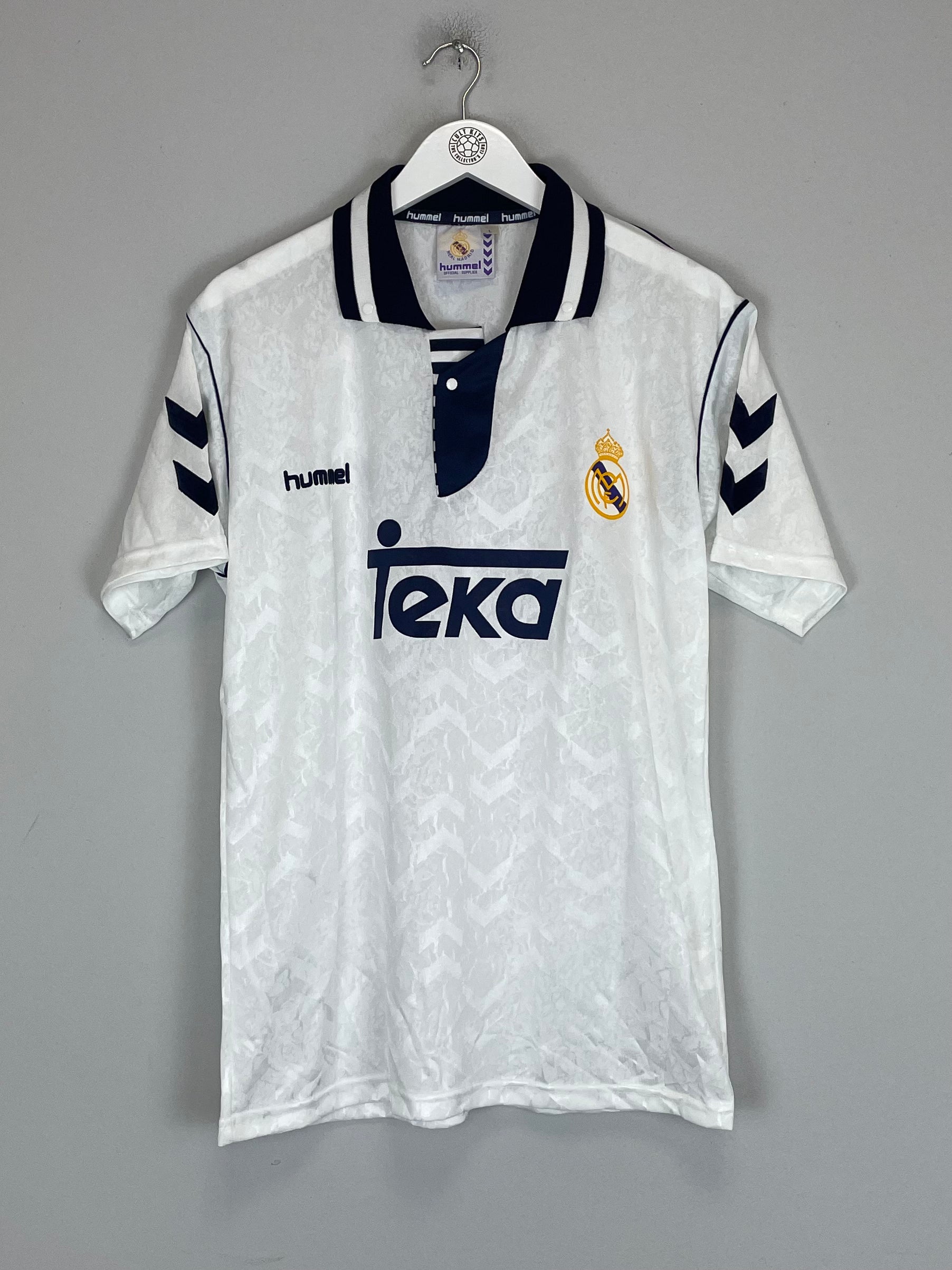 Shop 1992/93 REAL MADRID *MINT* HOME SHIRT (L) HUMMEL, classic football shirts, vintage football shirts & retro soccer jerseys at Cult Kits
