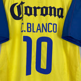 Shop 2003/04 CLUB AMERICA C.BLANCO #10 HOME SHIRT (XL) NIKE, classic football shirts, vintage football shirts & retro soccer jerseys at Cult Kits