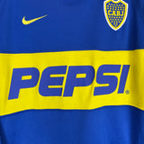 Shop 2003/04 BOCA JUNIORS DELGADO #16 L/S HOME SHIRT (M) NIKE, classic football shirts, vintage football shirts & retro soccer jerseys at Cult Kits
