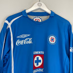 Shop 2006/08 CRUZ AZUL L/S HOME SHIRT (M) UMBRO, classic football shirts, vintage football shirts & retro soccer jerseys at Cult Kits