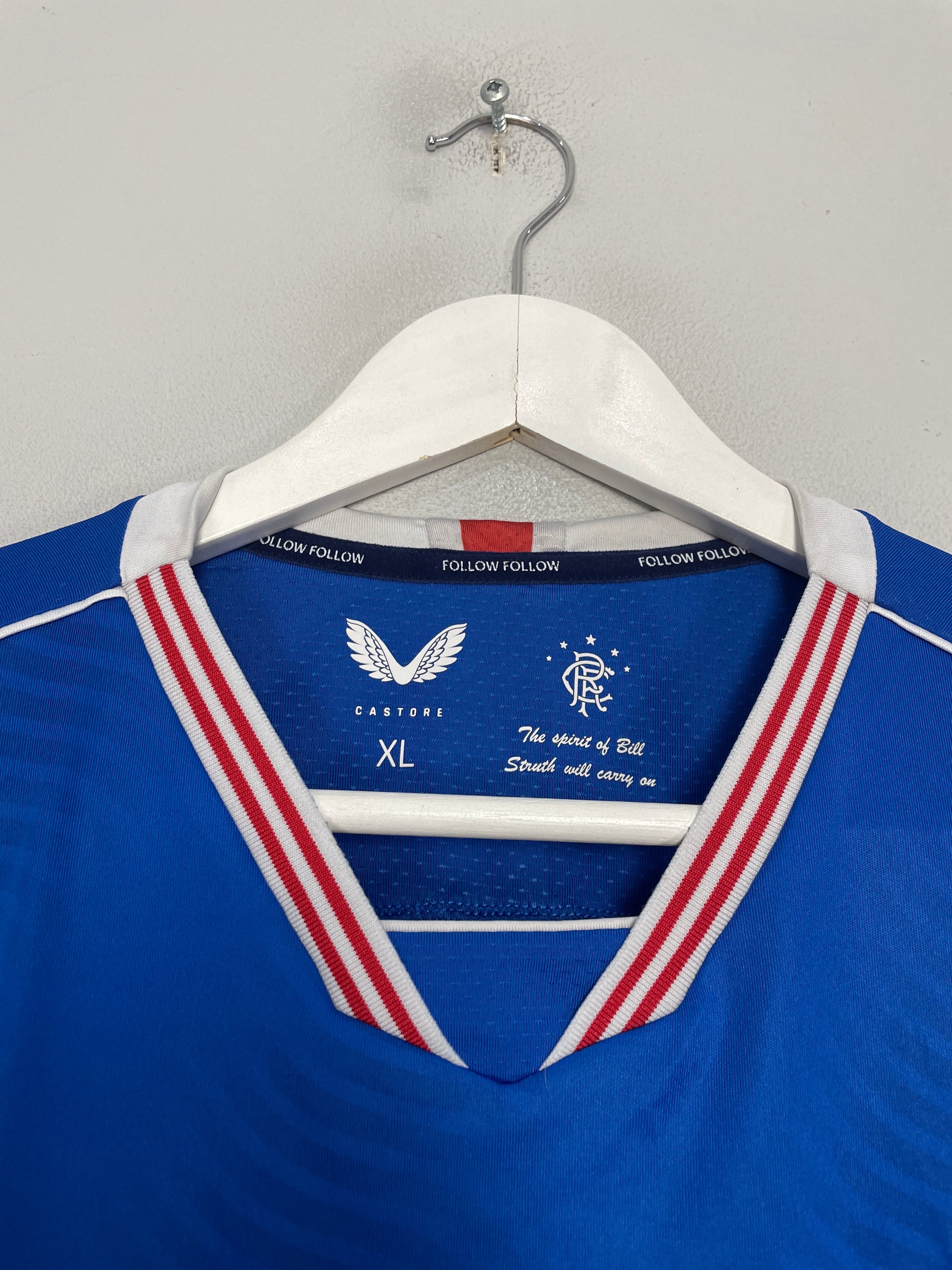 Shop 2020/21 RANGERS HOME SHIRT (XL) CASTORE, classic football shirts, vintage football shirts & retro soccer jerseys at Cult Kits