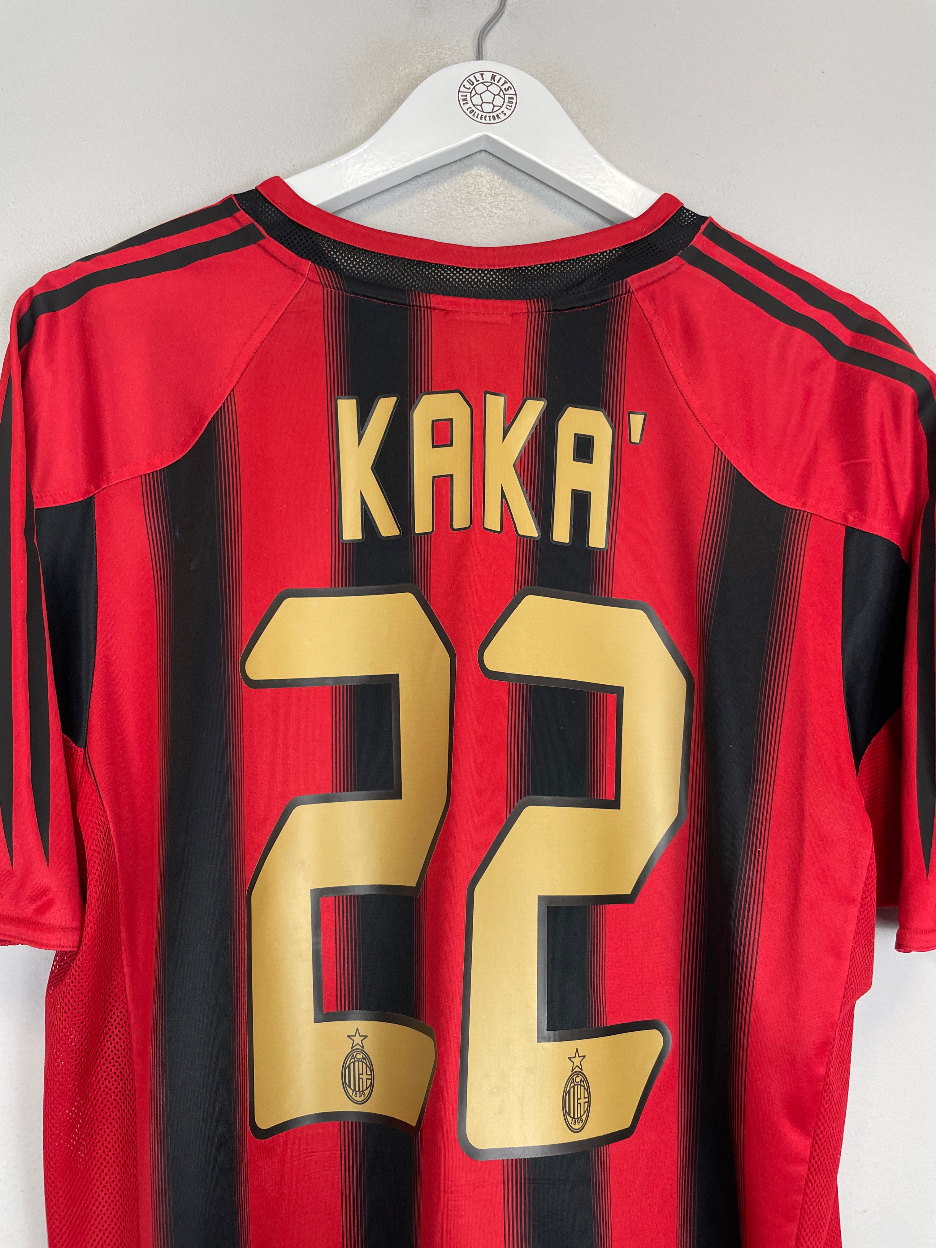 Shop 2004/05 AC MILAN KAKA #22 HOME SHIRT (L) ADIDAS, classic football shirts, vintage football shirts & retro soccer jerseys at Cult Kits