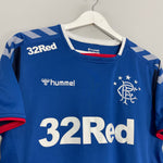 Shop 2018/19 RANGERS TRAINING SHIRT (M) HUMMEL, classic football shirts, vintage football shirts & retro soccer jerseys at Cult Kits