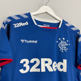 Shop 2018/19 RANGERS TRAINING SHIRT (M) HUMMEL, classic football shirts, vintage football shirts & retro soccer jerseys at Cult Kits