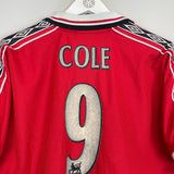 1998/99 MANCHESTER UNITED COLE #9 HOME SHIRT (M) UMBRO